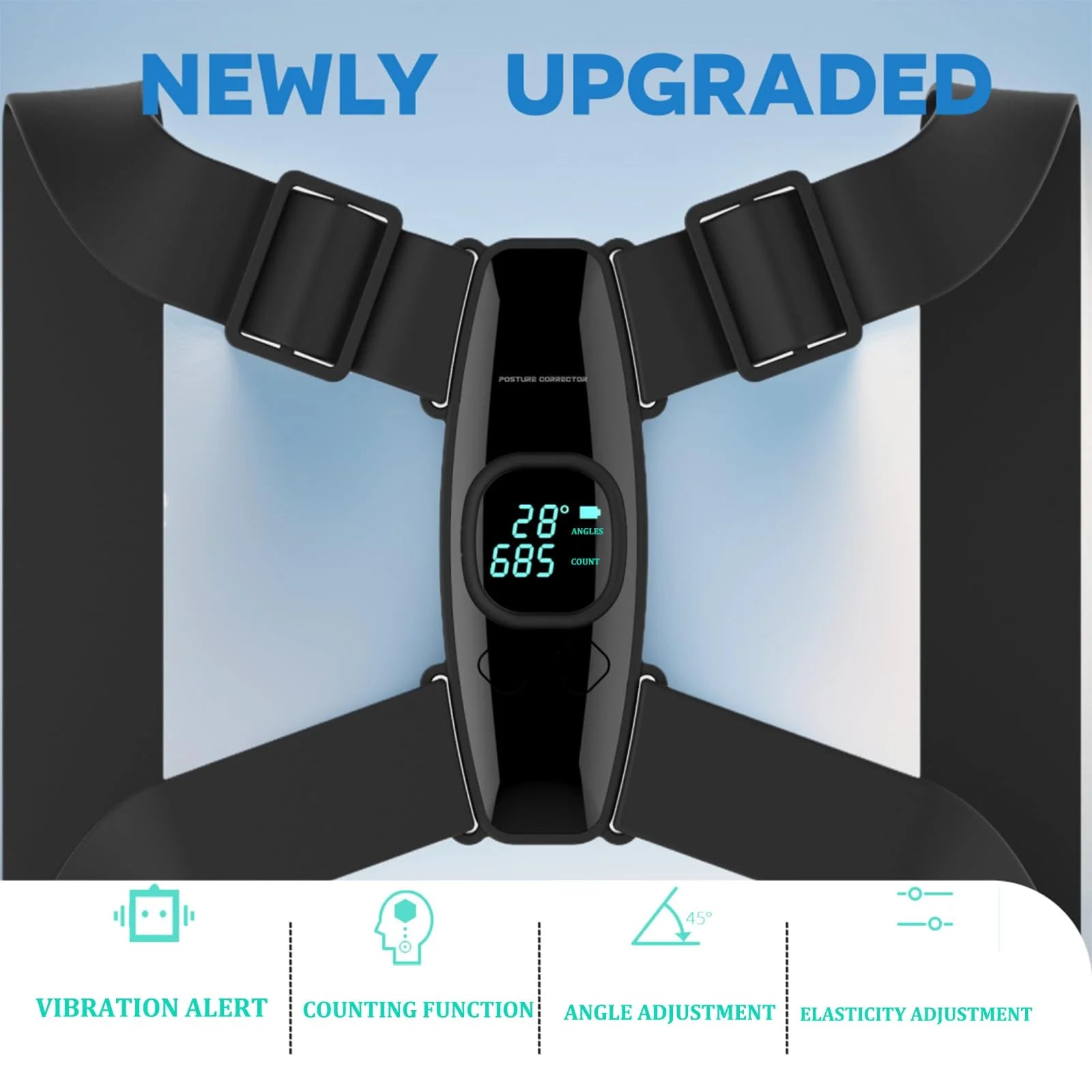 Revolutionary Smart Posture Corrector with Adjustable Vibration Reminder - Say Goodbye to Hunchback Posture!