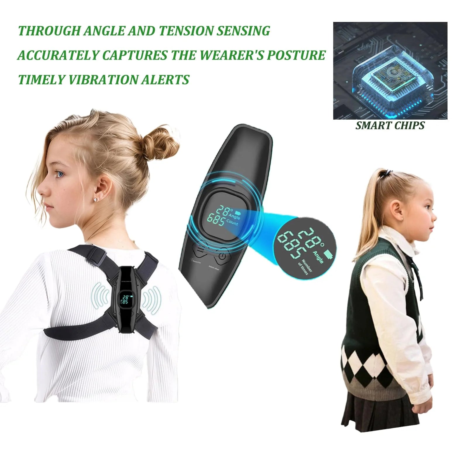 Revolutionary Smart Posture Corrector with Adjustable Vibration Reminder - Say Goodbye to Hunchback Posture!
