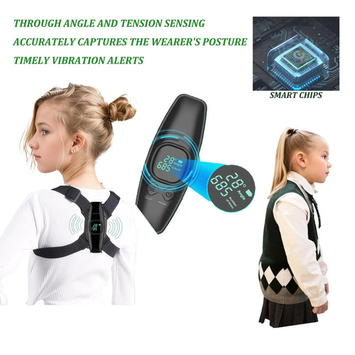 Revolutionary Smart Posture Corrector with Adjustable Vibration Reminder - Say Goodbye to Hunchback Posture!