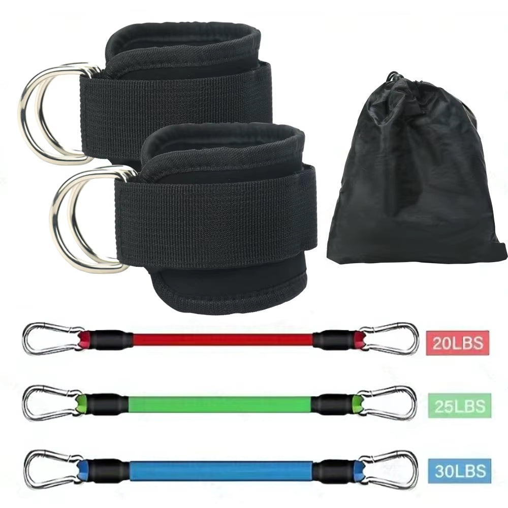 6Pcs Buttocks with Gantry, Hip Lift, Ankle Resistance, Elastic Trainer, Ankle Ring, Hip Leg Tension Rope, Shaping and Slimming