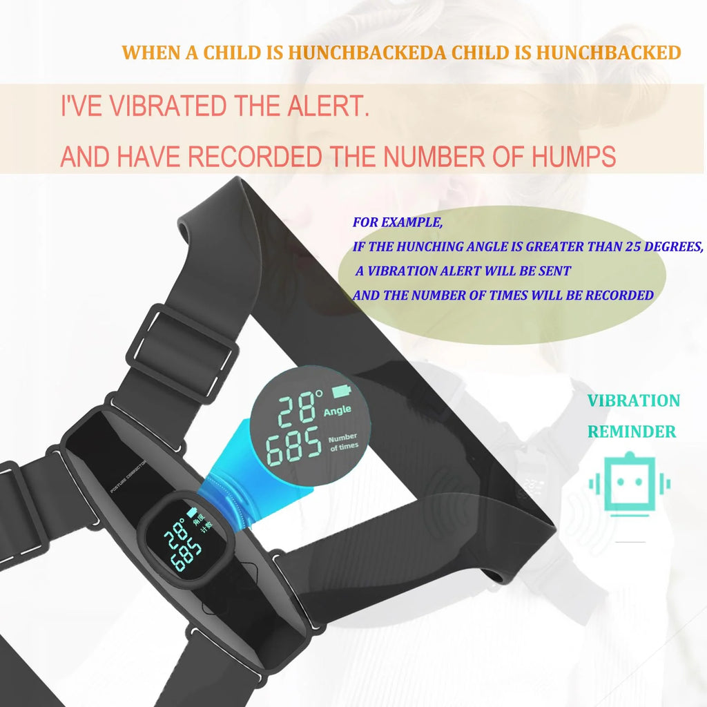 Revolutionary Smart Posture Corrector with Adjustable Vibration Reminder - Say Goodbye to Hunchback Posture!