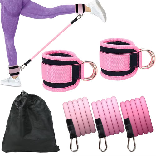 6Pcs Buttocks with Gantry, Hip Lift, Ankle Resistance, Elastic Trainer, Ankle Ring, Hip Leg Tension Rope, Shaping and Slimming